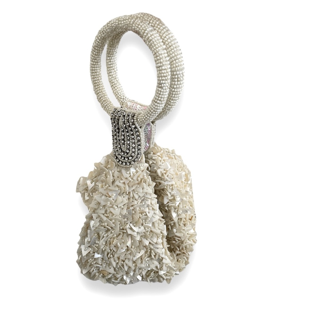 Handcrafted Pearl and Bead Clutch